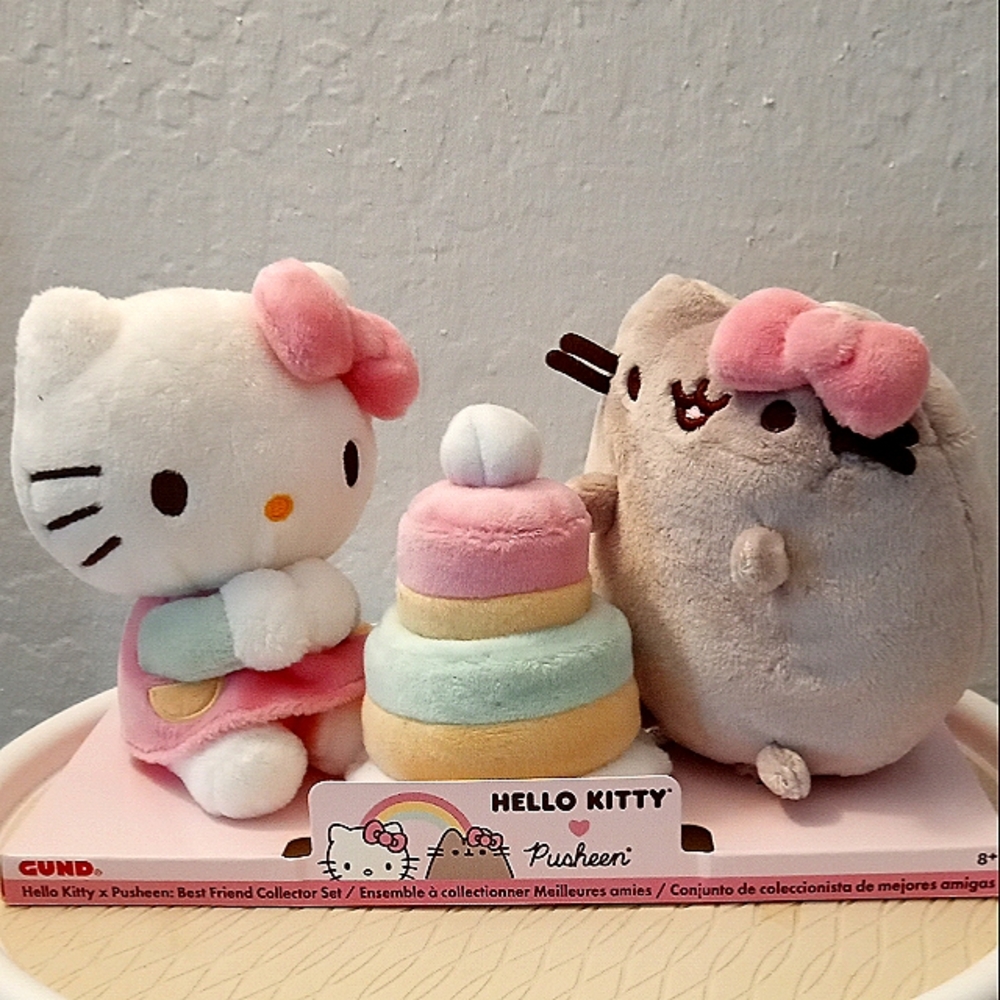 Pusheen and Hello kitty birthday plushies